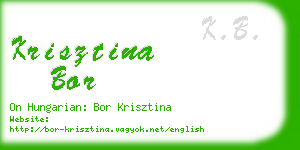 krisztina bor business card